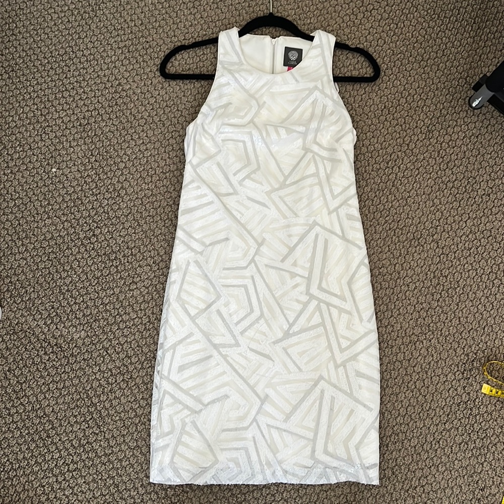 NWT Vince Camuto Sequins White Sheath Dress